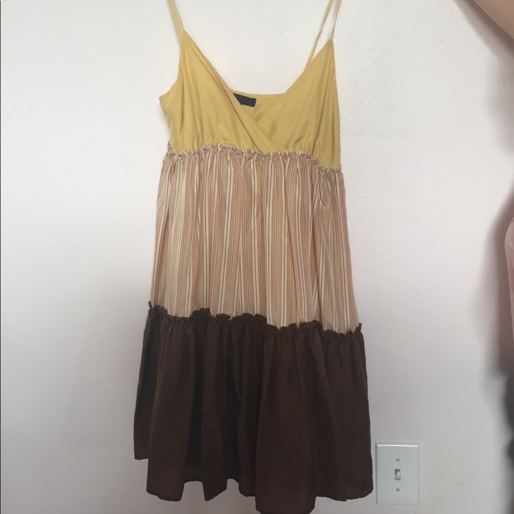 Silk Gold and Brown Sundress